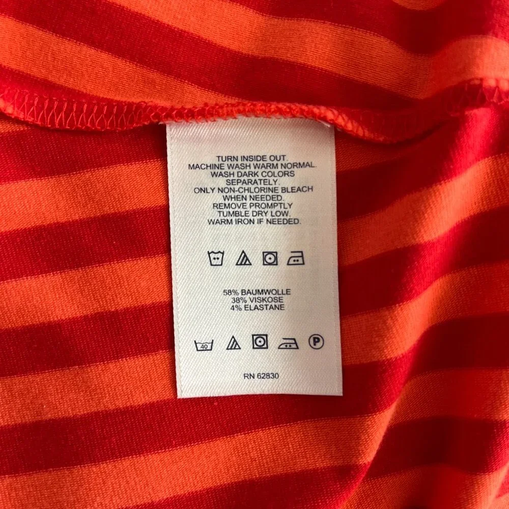 NWOT Lands' End Coral Bliss Chevron Stripe V-Neck Shirred Shoulder Dress - Picture 4 of 13